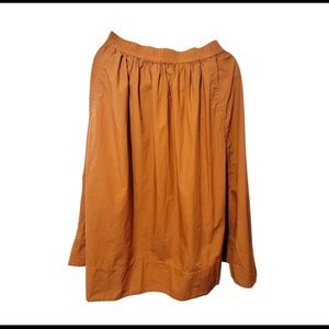 Alex Mill Women's copper poplin cotton medium midi A-Line Skirt